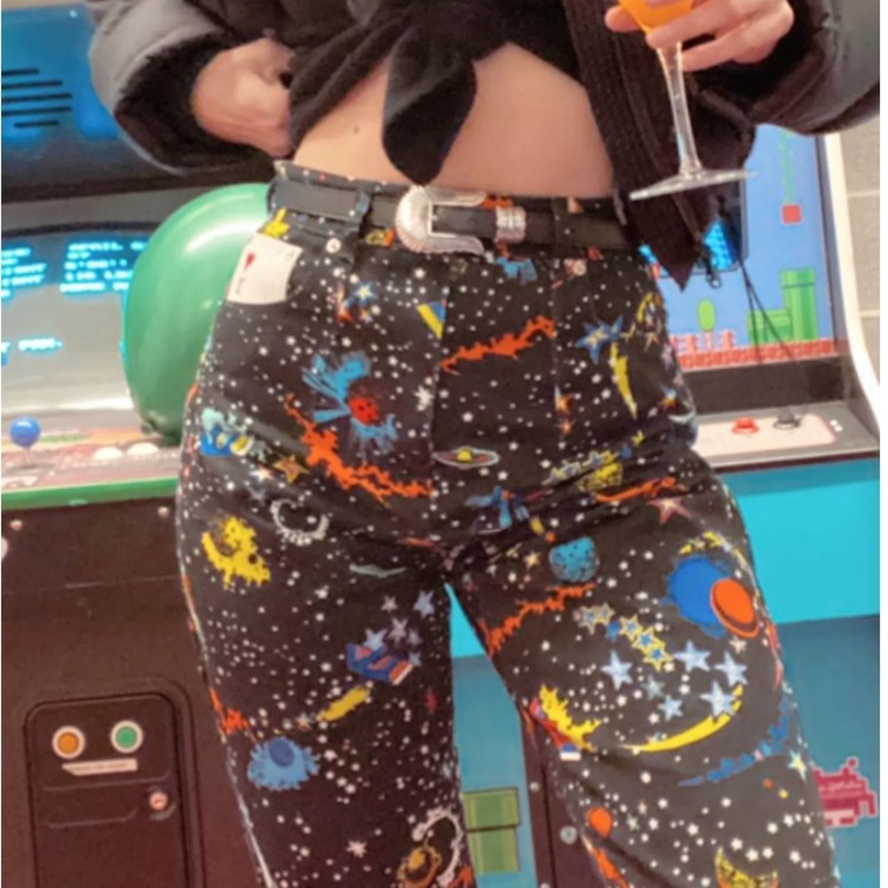 Louis Vuitton RARE 2021 Galaxy Print High Rise Jeans